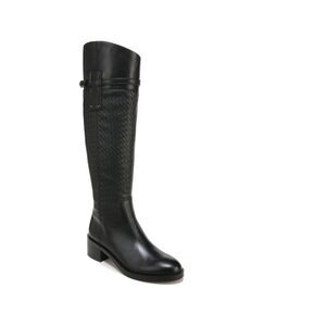 FRANCO SARTO Womens Black Wide Calf Colt Almond Boots Shoes 8.5 M WC